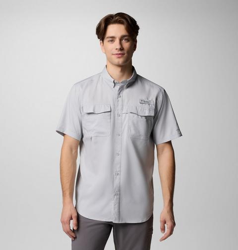 Мужская рубашка Columbia PFG Blood and Guts V Short Sleeve, цвет: Холодный серый