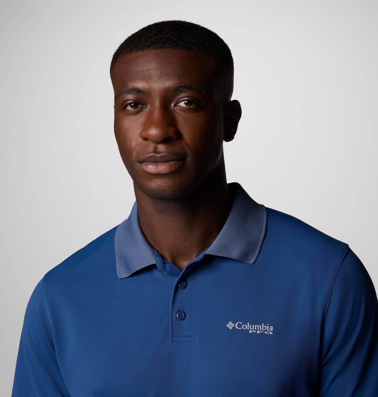 Мужское поло Columbia PFG Freezer Polo Shirt, цвет: Карбоновый — фото 4