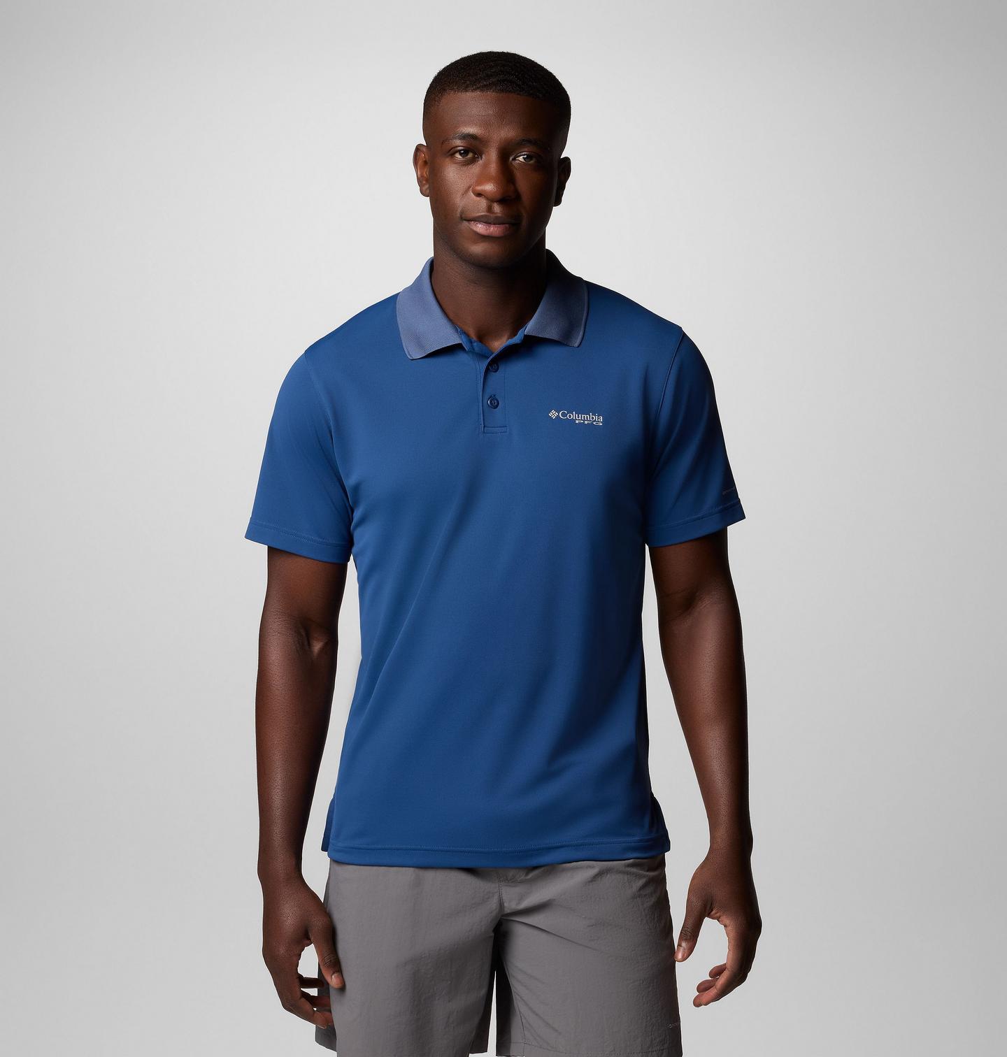 Мужское поло Columbia PFG Freezer Polo Shirt, цвет: Карбоновый — фото 1