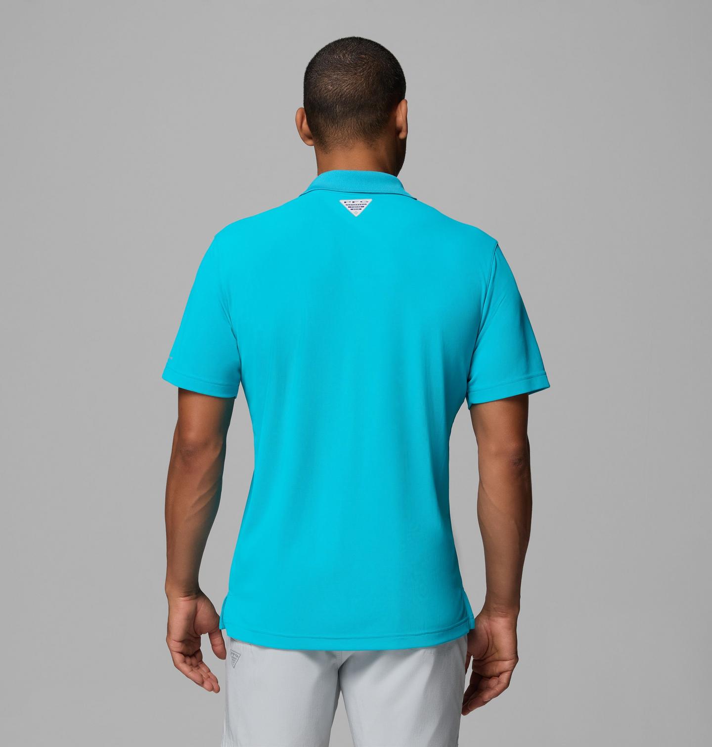 Мужское поло Columbia Freezer Polo Shirt - Tall, цвет: Океанский бирюзовый — фото 3