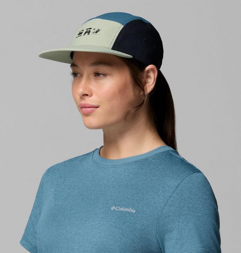 Gorra unisex Creek Side de 5 paneles, Color: Safari, Black, 3 Little Icons, image 5