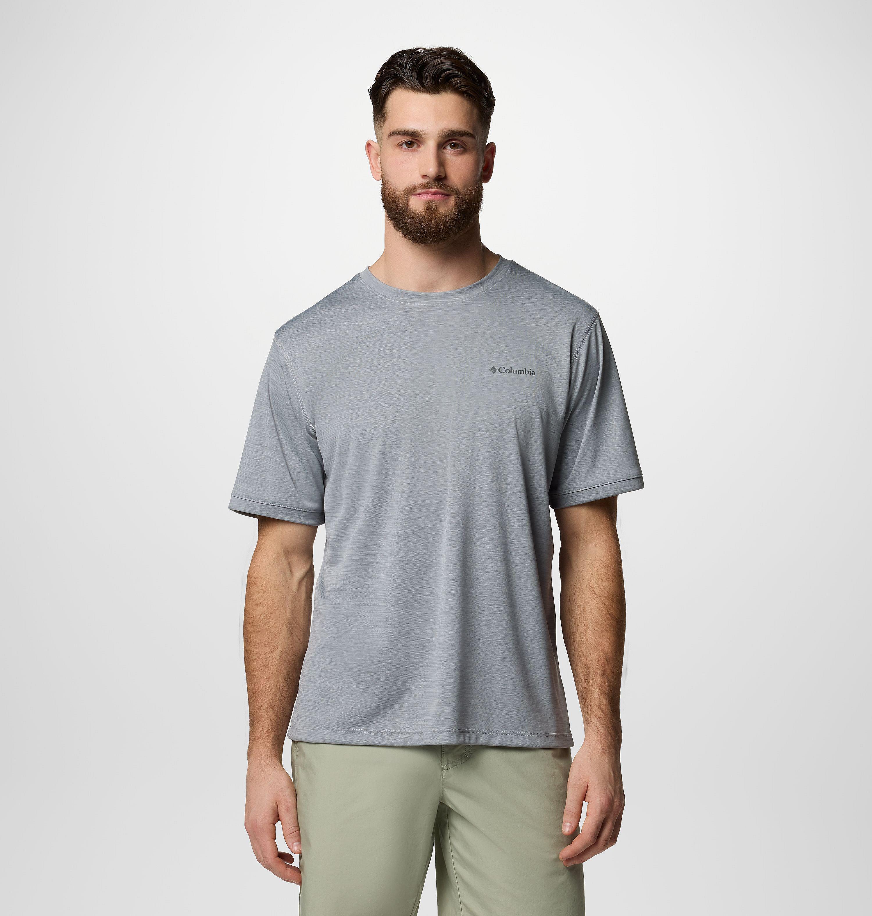 Columbia Granite Point Knit Maglietta Uomo A Maniche Corte - Tessuto Omni-Wick Traspirante - Girocollo, Asola Per Appendino