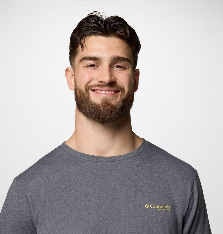 Camiseta técnica con estampado PFG Uncharted para hombre, Color: Shark Heather, PFG Swamp Shack, image 4