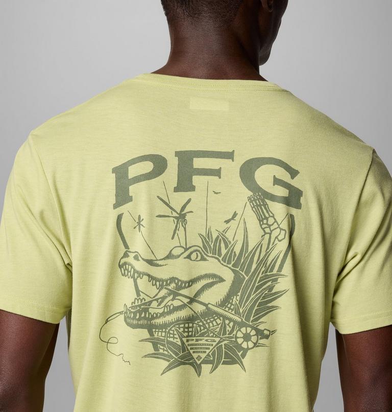 Men's PFG Uncharted Graphic Technical T-Shirt, Color: Pear Heather, PFG Gear Gator, image 6