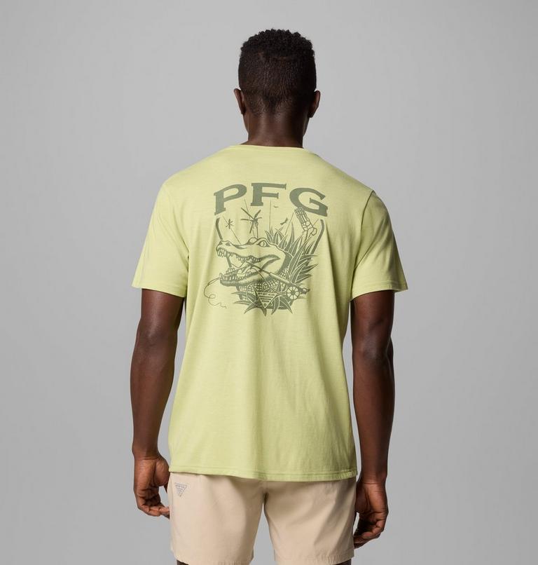 Men's PFG Uncharted Graphic Technical T-Shirt, Color: Pear Heather, PFG Gear Gator, image 3