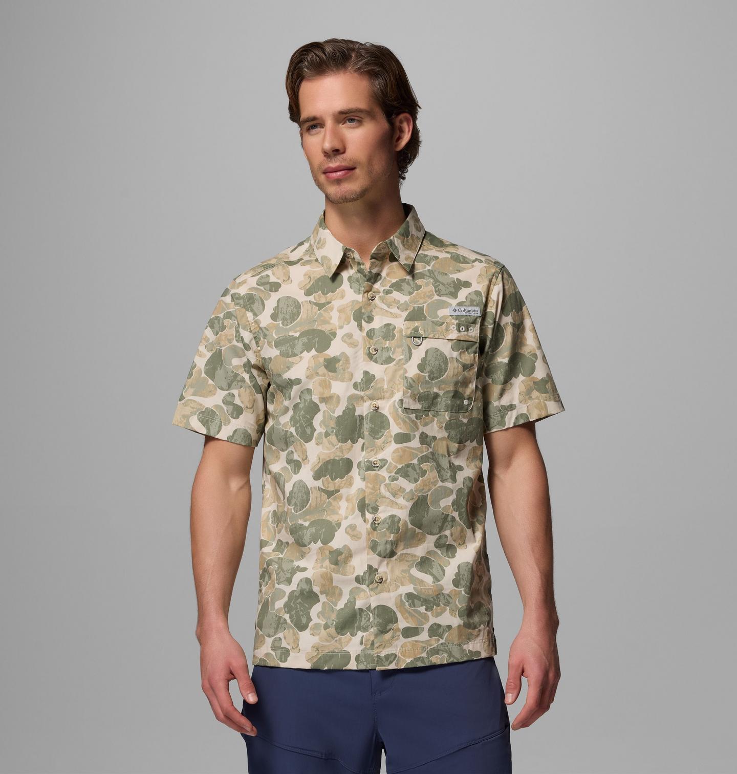 Мужская рубашка Columbia PFG Wild Cast Camp, цвет: Серо-бежевый — фото 1