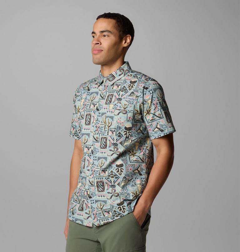 Camisa de manga corta Wild Cast Camp para hombre, Color: Crushed Blue Bajabound, image 4