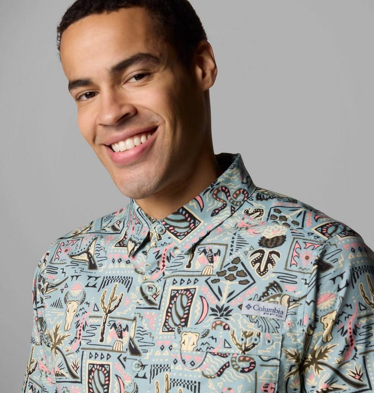 Camisa de manga corta Wild Cast Camp para hombre, Color: Crushed Blue Bajabound, image 5