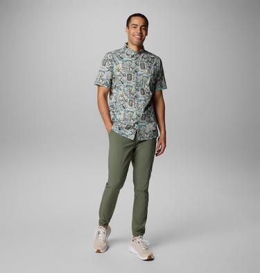 Men's Wild Cast Camp Short Sleeve Shirt, Color: Crushed Blue Bajabound, image 2