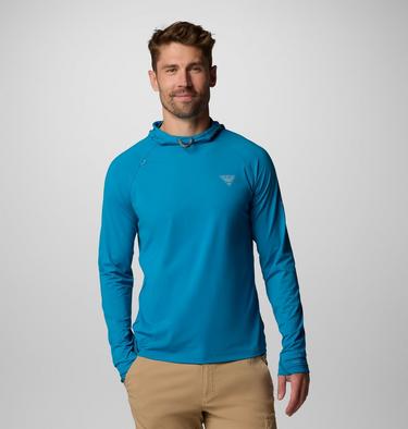 Men's Wild Cast Sun Hoodie, Color: Blue Echo, image 9