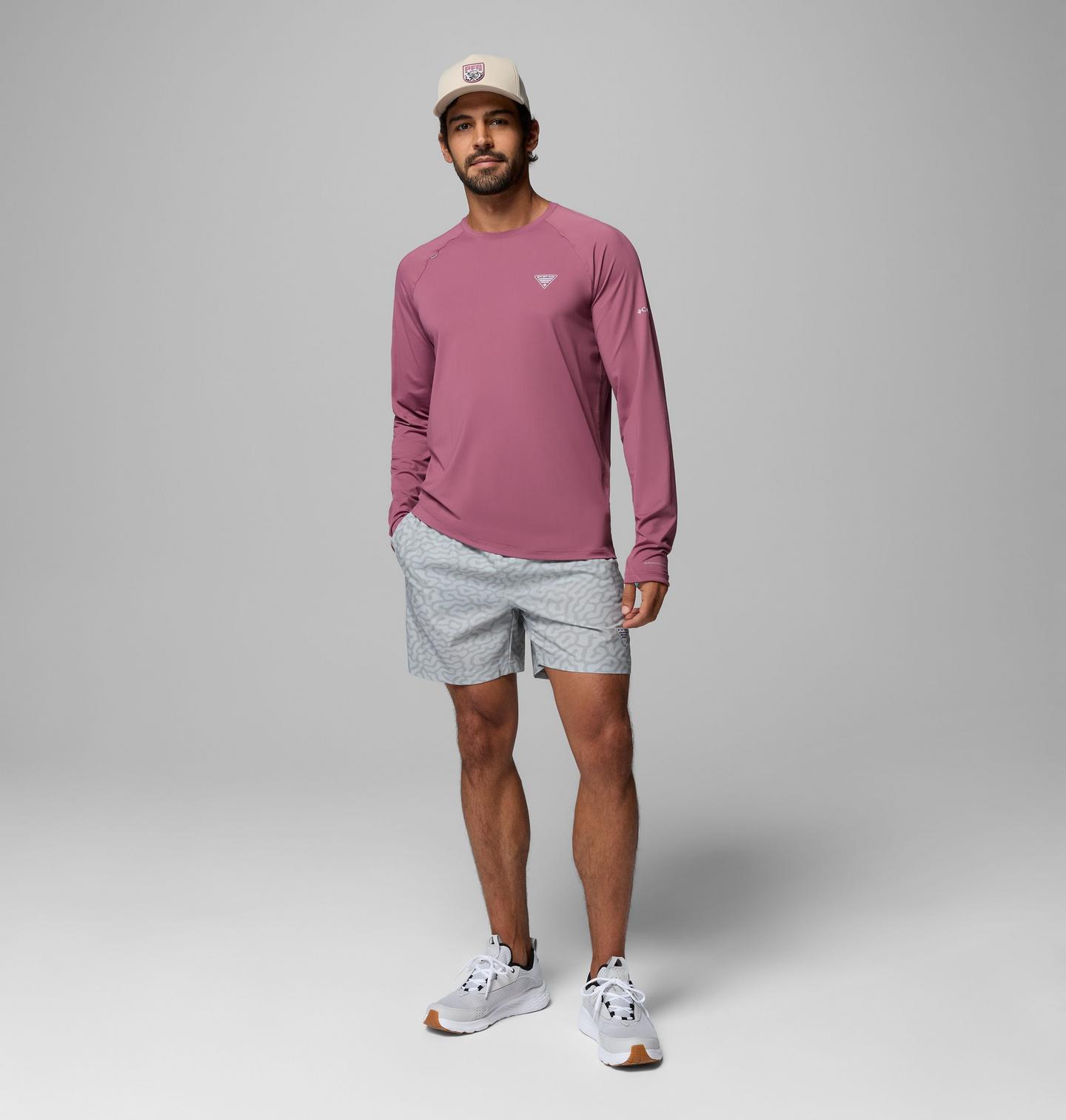 Мужская рубашка Columbia PFG Wild Cast Sun, цвет: Состаренный розовато-лиловый — фото 2