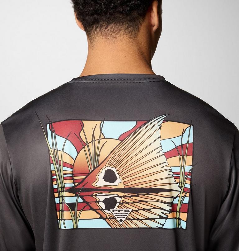 Camiseta de manga larga Terminal Tackle PFG Fish Shine para hombre, Color: Shark, PFG Redfish Shine, image 6