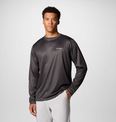 Men's Terminal Tackle PFG Fish Shine Long Sleeve T-Shirt, Color: Shark, PFG Redfish Shine, image 3