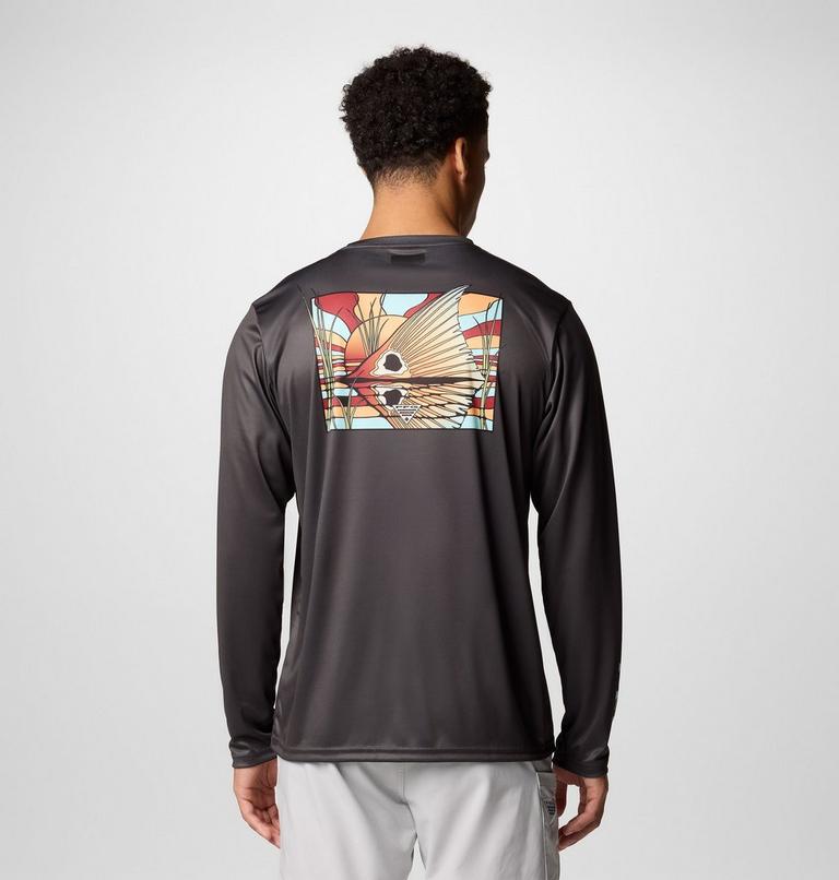 Camiseta de manga larga Terminal Tackle PFG Fish Shine para hombre, Color: Shark, PFG Redfish Shine, image 1