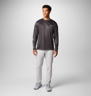 Men's Terminal Tackle PFG Fish Shine Long Sleeve T-Shirt, Color: Shark, PFG Redfish Shine, image 2