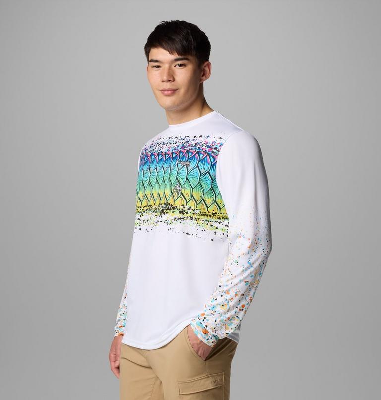 Men's Terminal Tackle PFG X Bentley Long Sleeve T-Shirt, Color: White, PFG Bentley Tarpon Scales, image 4