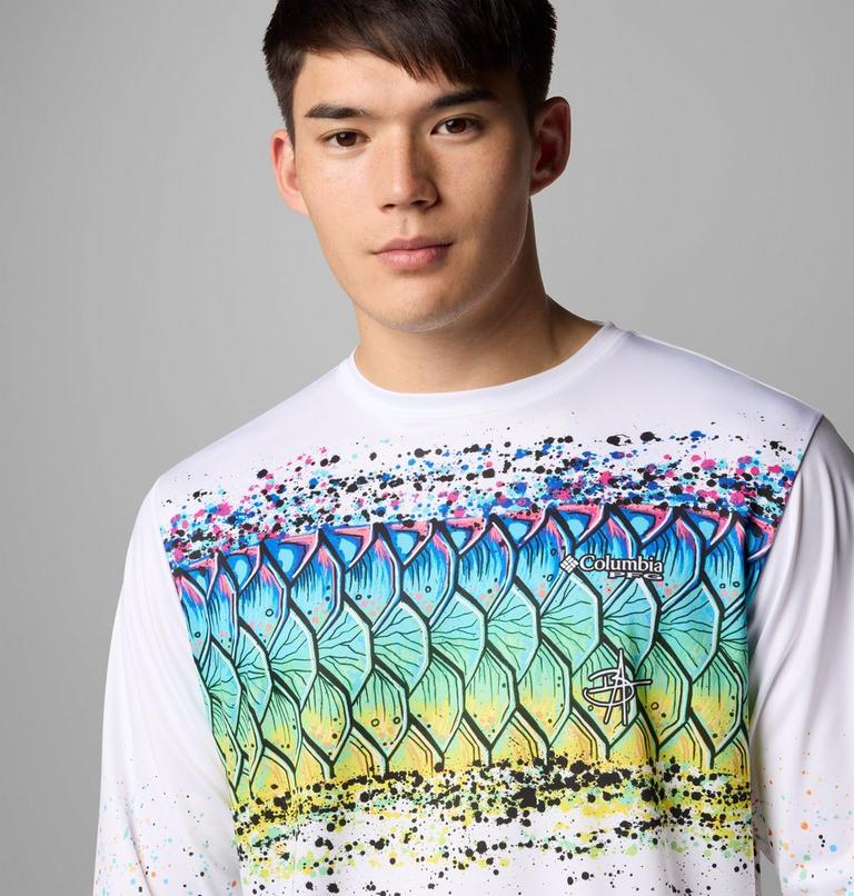 Men's Terminal Tackle PFG X Bentley Long Sleeve T-Shirt, Color: White, PFG Bentley Tarpon Scales, image 5