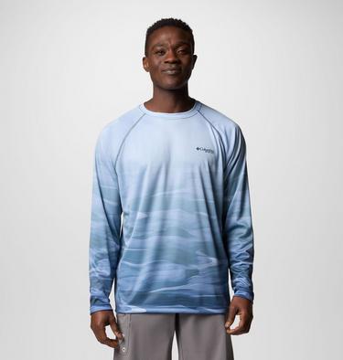 Men's Super Terminal Tackle PFG Fade Long Sleeve T-Shirt, Color: Collegiate Navy, Obsidian FOTW Permit, image 1