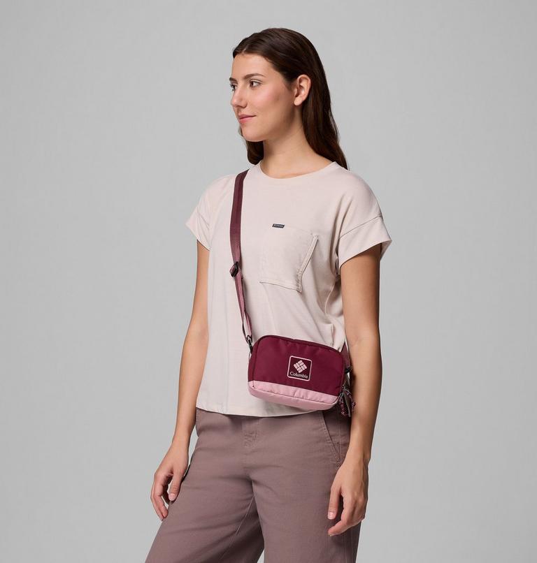 Unisex Trail Traveller Crossbody Bag, Color: Rich Wine, Eraser Pink, image 5