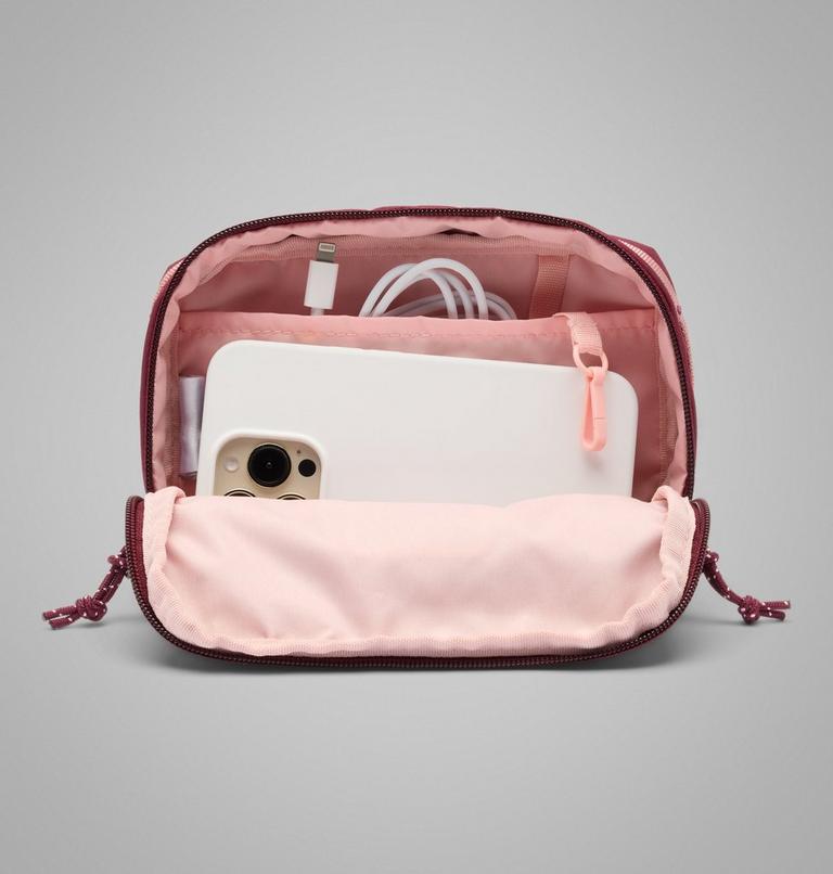 Unisex Trail Traveller Crossbody Bag, Color: Rich Wine, Eraser Pink, image 7