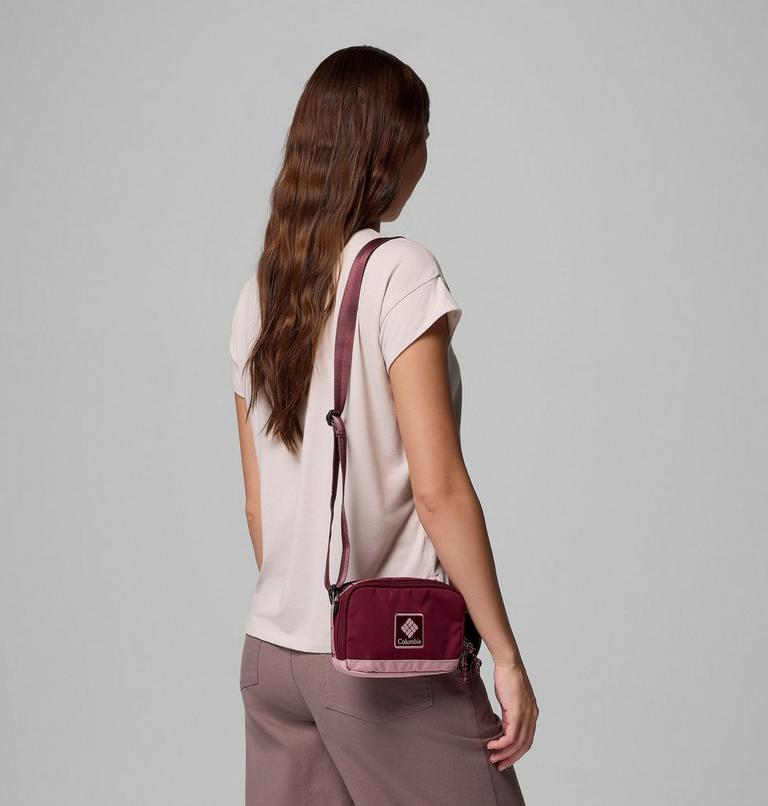 Unisex Trail Traveller Crossbody Bag, Color: Rich Wine, Eraser Pink, image 6