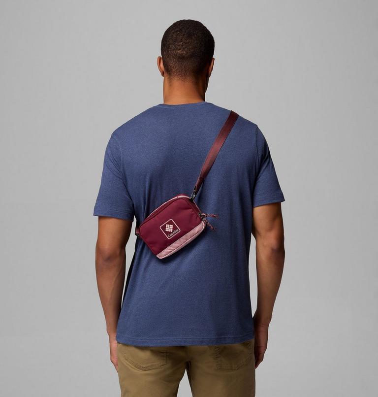 Unisex Trail Traveller Crossbody Bag, Color: Rich Wine, Eraser Pink, image 4