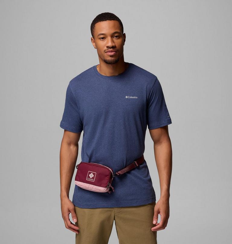 Unisex Trail Traveller Crossbody Bag, Color: Rich Wine, Eraser Pink, image 3