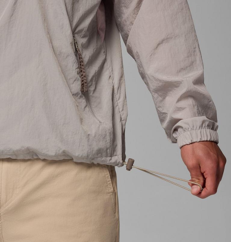 Men's Riptide II Retro Windbreaker Anorak, Color: Flint Grey, Peppercorn, Pink Agate, image 6
