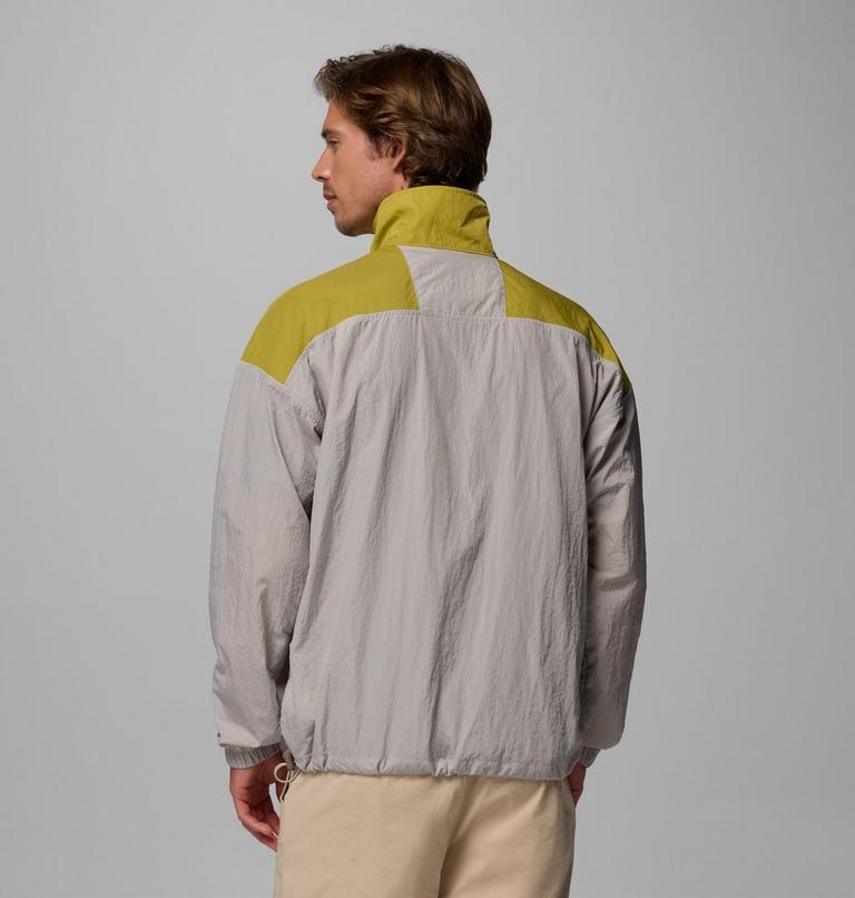 Men's Riptide II Retro Windbreaker Anorak, Color: Flint Grey, Peppercorn, Pink Agate, image 3