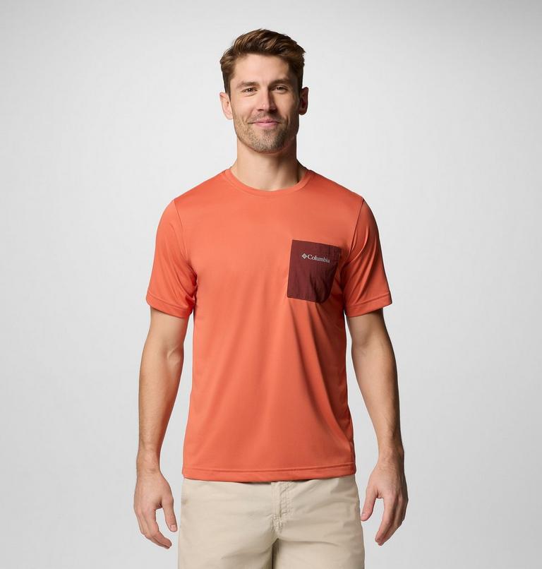 Men's Columbia Hike Pocket Technical T-Shirt, Color: Tuscan Heather, Spice, image 1