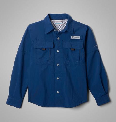 Рубашка Columbia PFG Bahama II Long Sleeve для мальчиков, цвет: Карбоновый