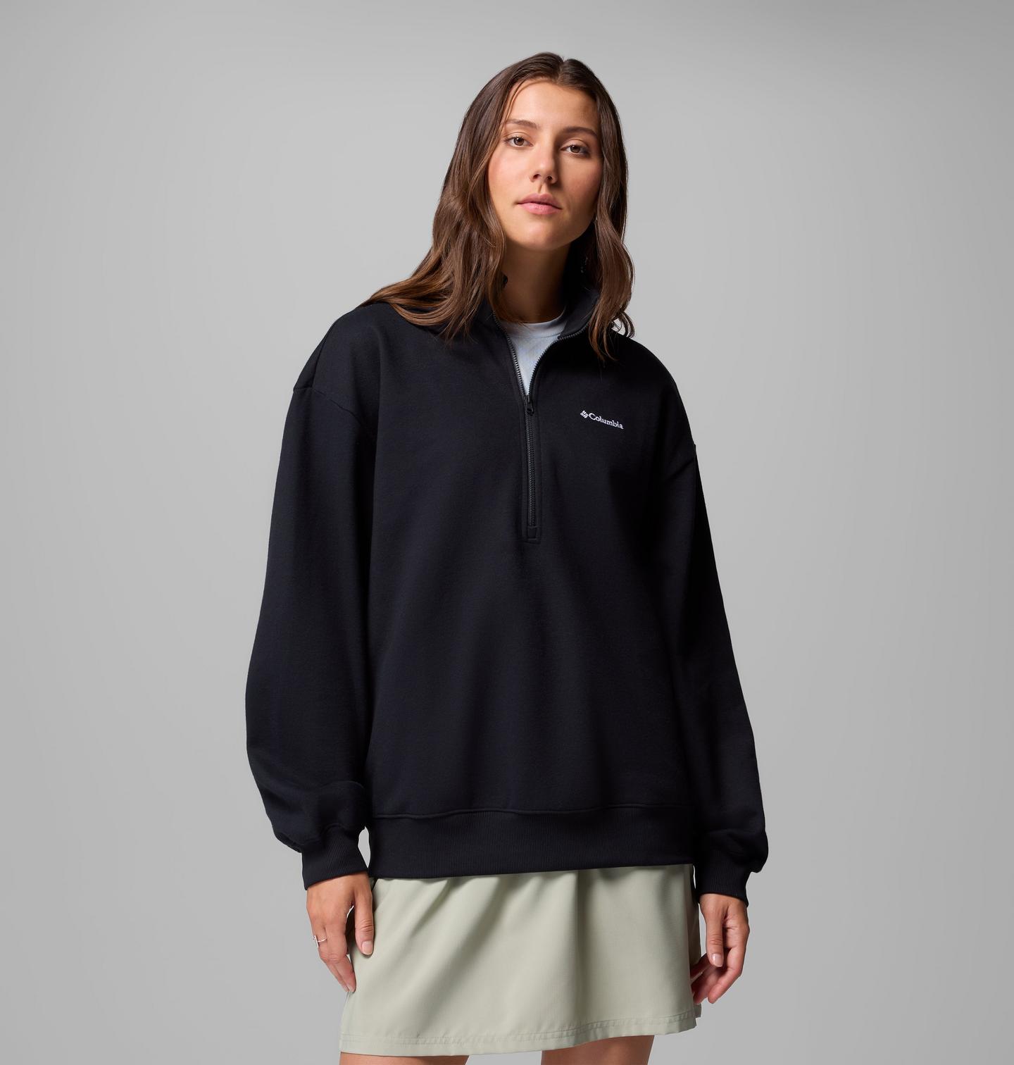 Женский свитер Columbia Aldermore Half Zip Fleece Pullover, цвет: Чёрный — фото 1