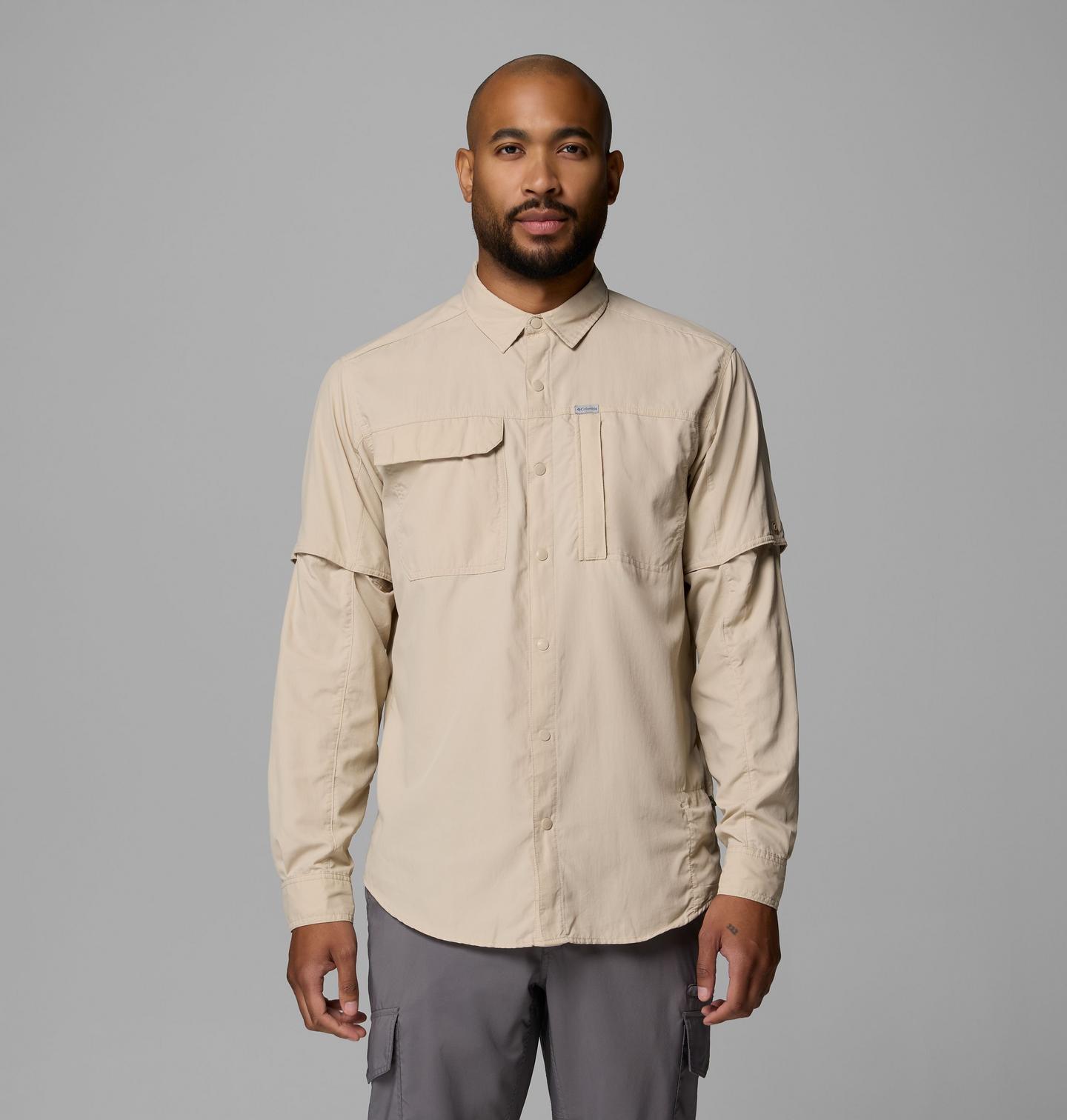 Мужская рубашка Columbia Skien Valley Long Sleeve, цвет: Серо-бежевый — фото 1