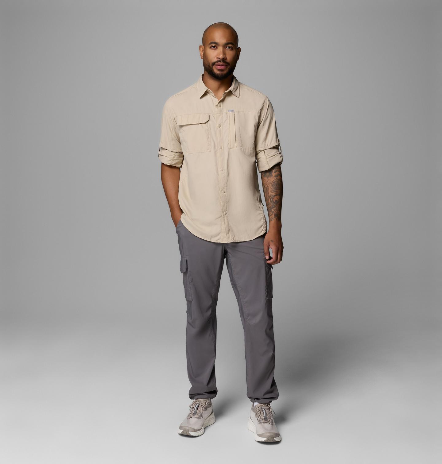 Мужская рубашка Columbia Skien Valley Long Sleeve, цвет: Серо-бежевый — фото 2