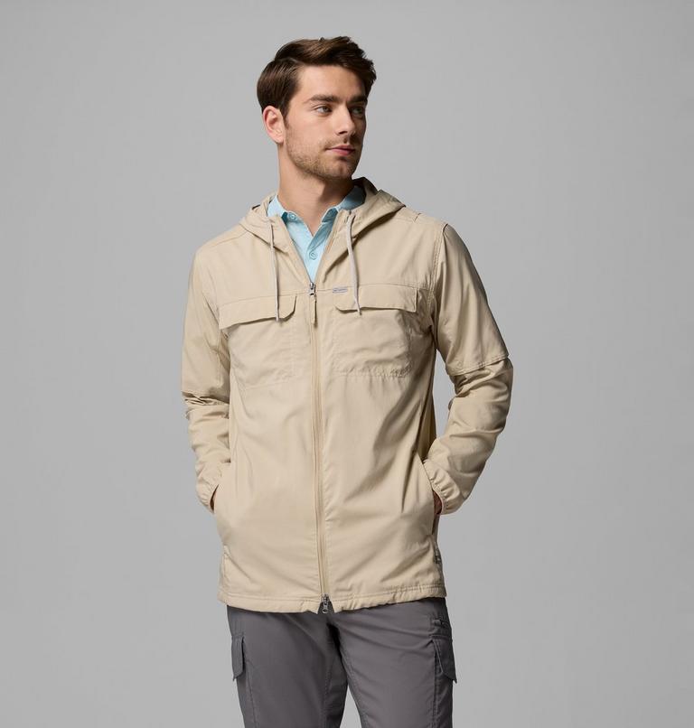 Chaqueta ligera con capucha Skien Valley para hombre, Color: Ancient Fossil, Shark, image 1