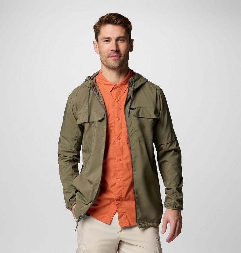 Men's Skien Valley Hooded Light Jacket, Color: Stone Green, image 10