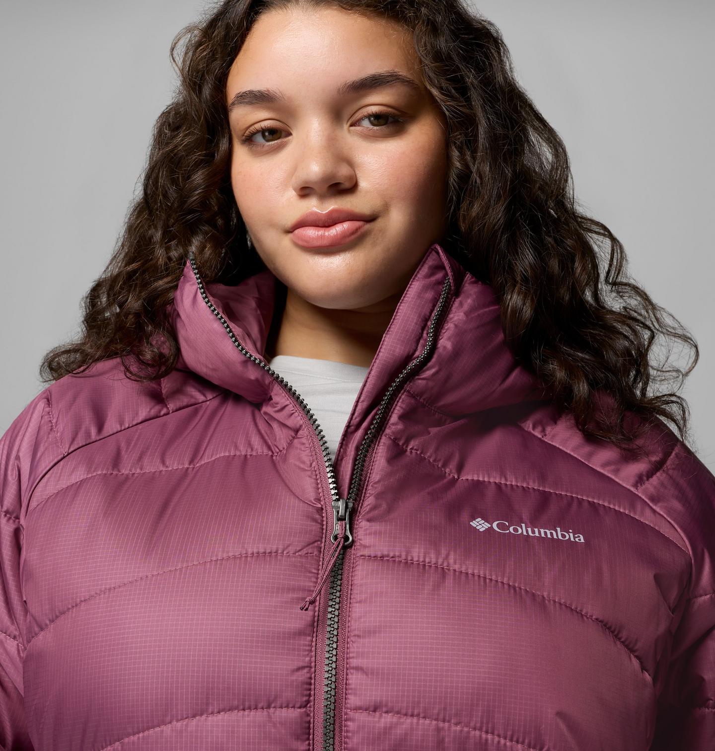 Женская куртка Columbia Karis Gale Full Length Parka - Plus Size, цвет: Состаренный розовато-лиловый — фото 3