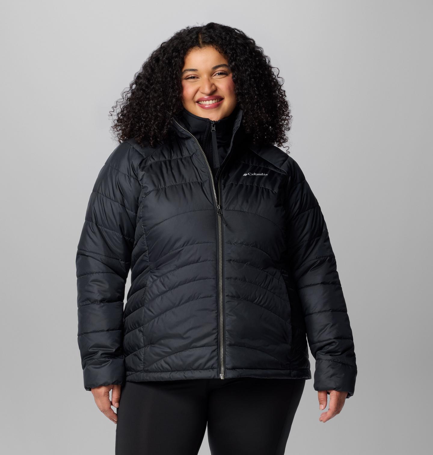 Женская куртка Columbia Karis Gale Hooded Jacket - Plus Size, цвет: Чёрный — фото 1