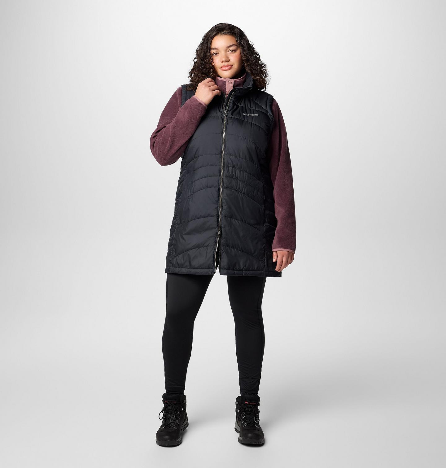 Женский жилет Columbia Karis Gale Long Vest - Plus Size, цвет: Чёрный — фото 2