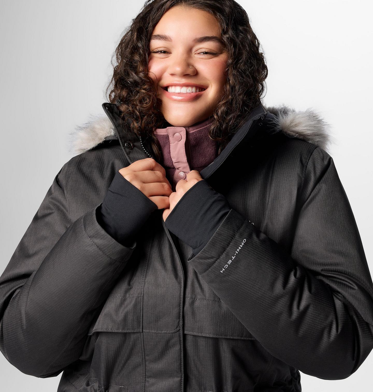 Женская куртка Columbia Apres Arson II Winter Long Down Jacket - Plus Size, цвет: Чёрный — фото 4
