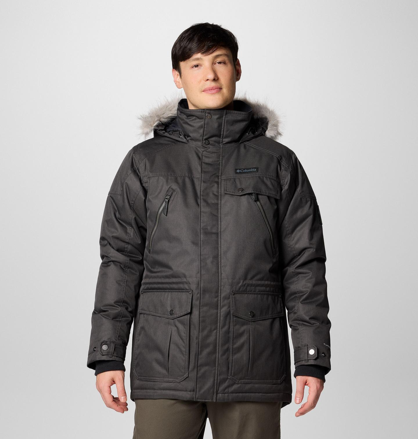 Мужская куртка Columbia Barlow Pass TurboDown II Jacket - Tall, цвет: Чёрный — фото 1