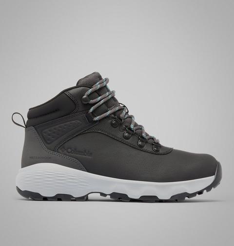Женские ботинки Columbia Newton Wander Leather Boot - Wide, цвет: Чёрный / Бирюзовый