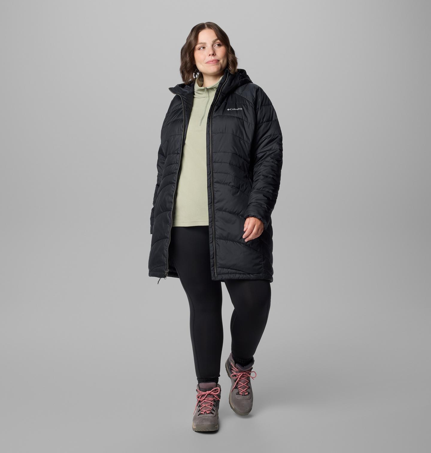 Женская куртка Columbia Karis Gale II Long Jacket - Plus Size, цвет: Чёрный — фото 2