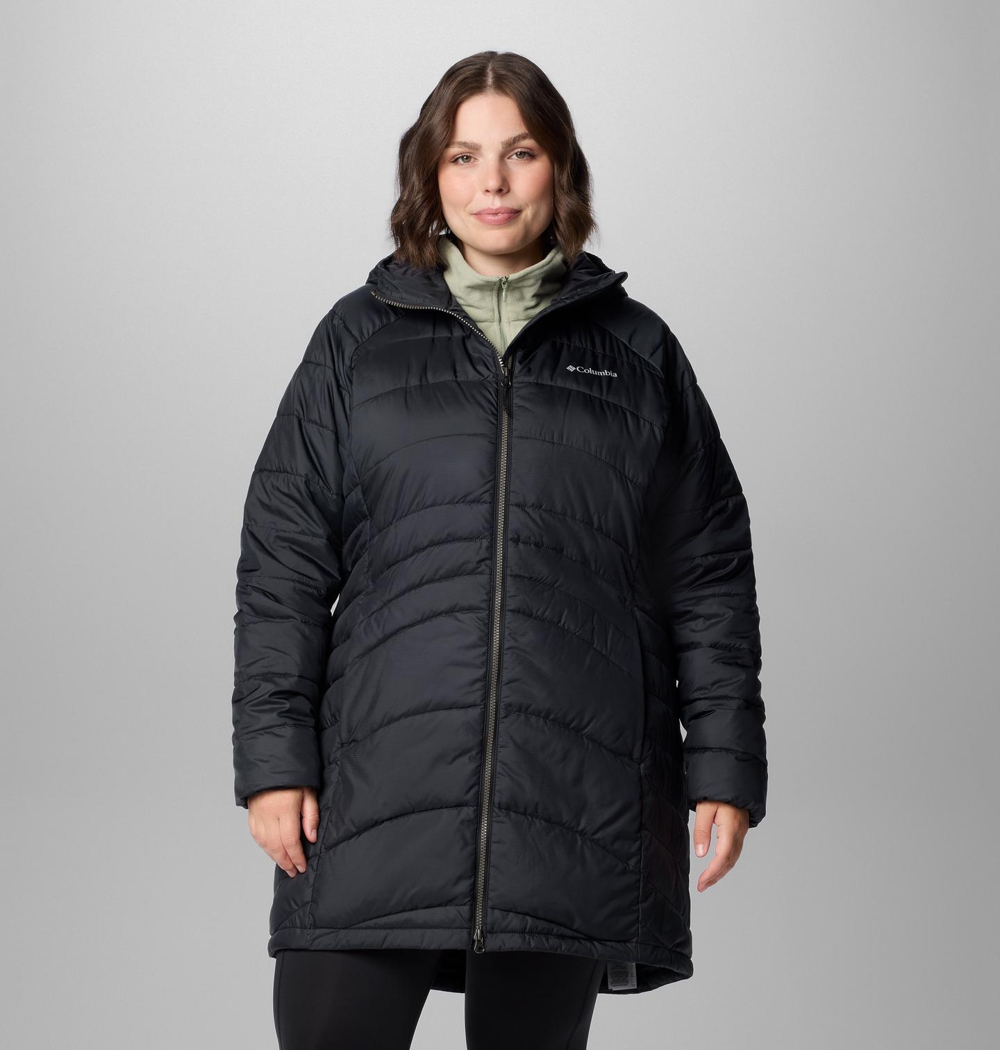 Женская куртка Columbia Karis Gale II Long Jacket - Plus Size, цвет: Чёрный — фото 1