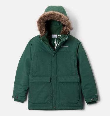 Boys' Boundary Bay Down Waterproof Parka, Color: Rain Forest, image 1