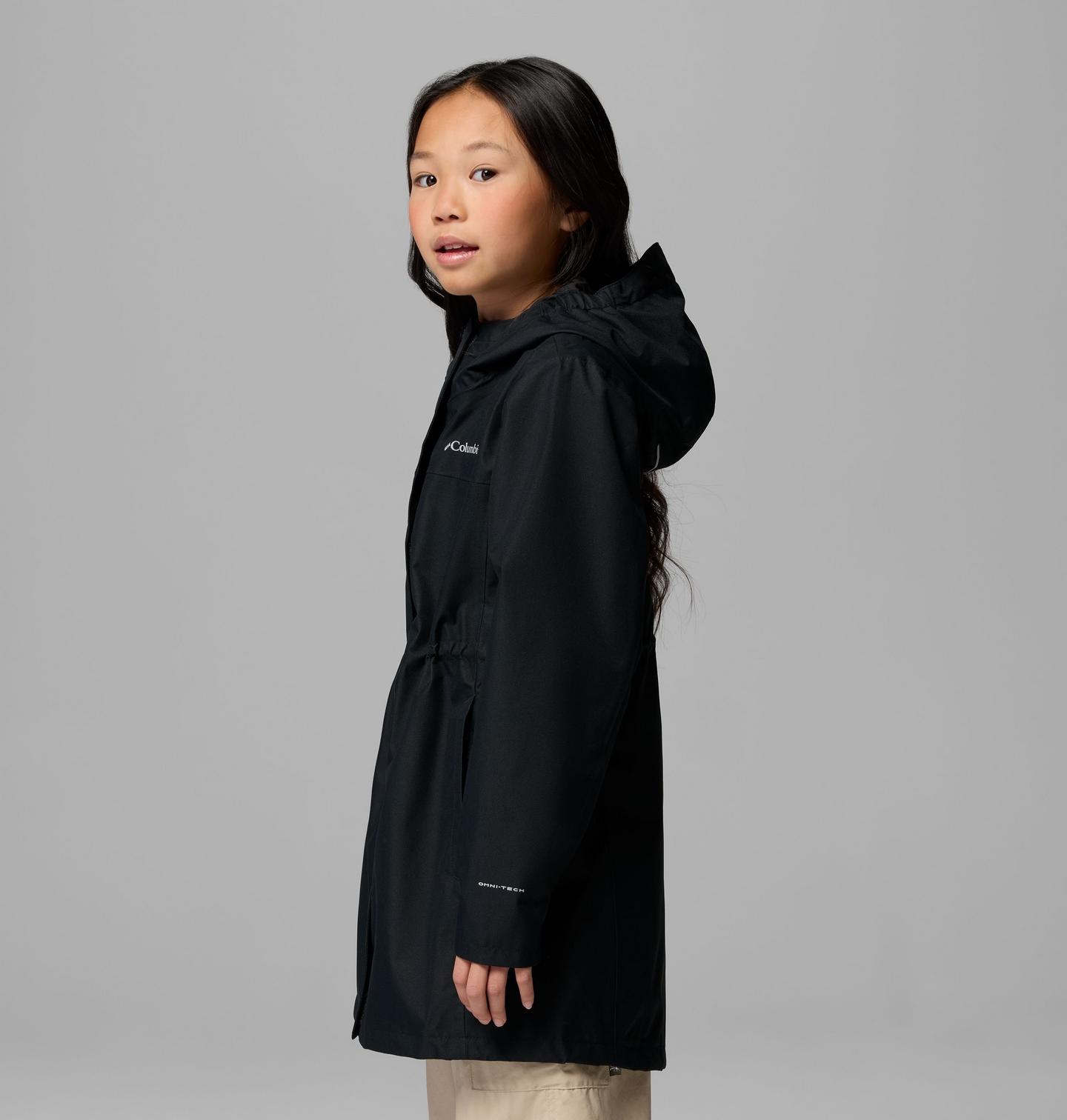 Куртка Columbia Hikebound Long Rain Jacket для девочек, цвет: Чёрный — фото 3