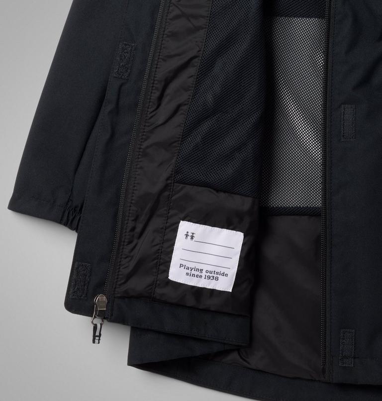 Girls' Hikebound Long Waterproof Jacket, Color: Black, image 3