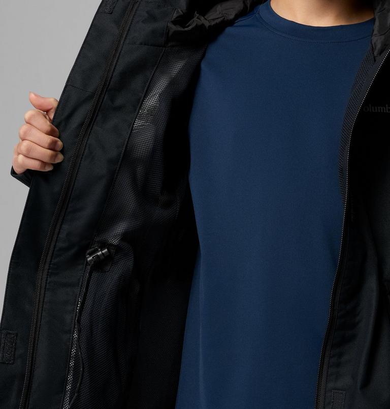 Girls' Hikebound Long Waterproof Jacket, Color: Black, image 5