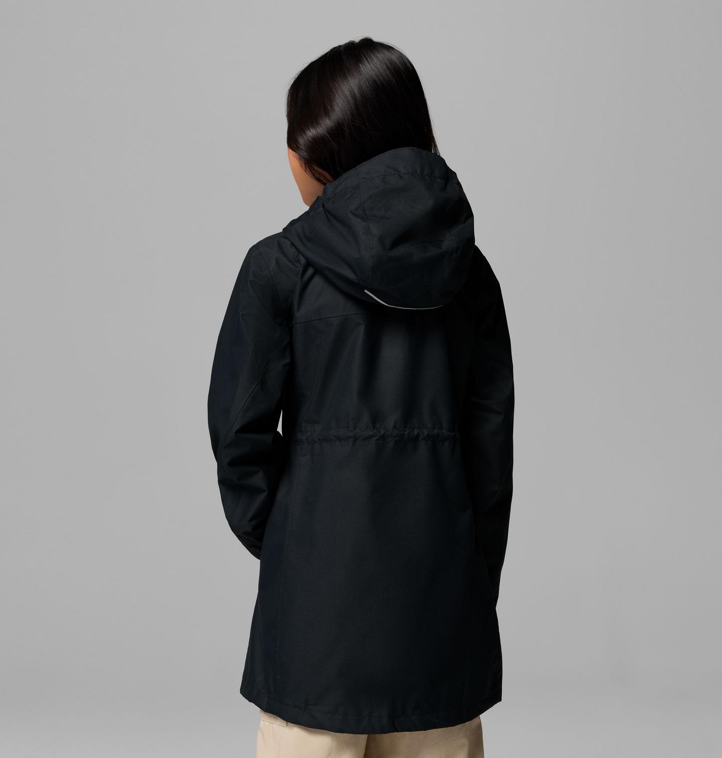 Куртка Columbia Hikebound Long Rain Jacket для девочек, цвет: Чёрный — фото 2