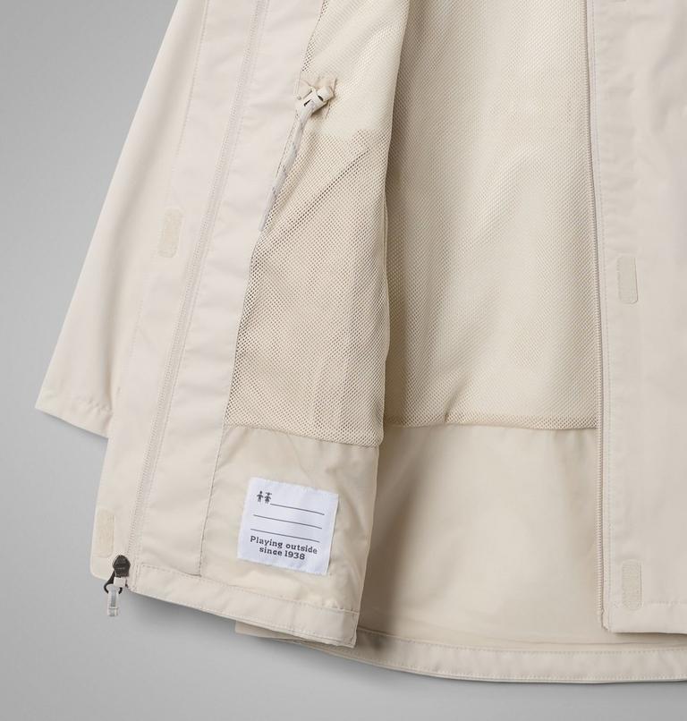 Girls' Hikebound Long Waterproof Jacket, Color: Dark Stone, image 3